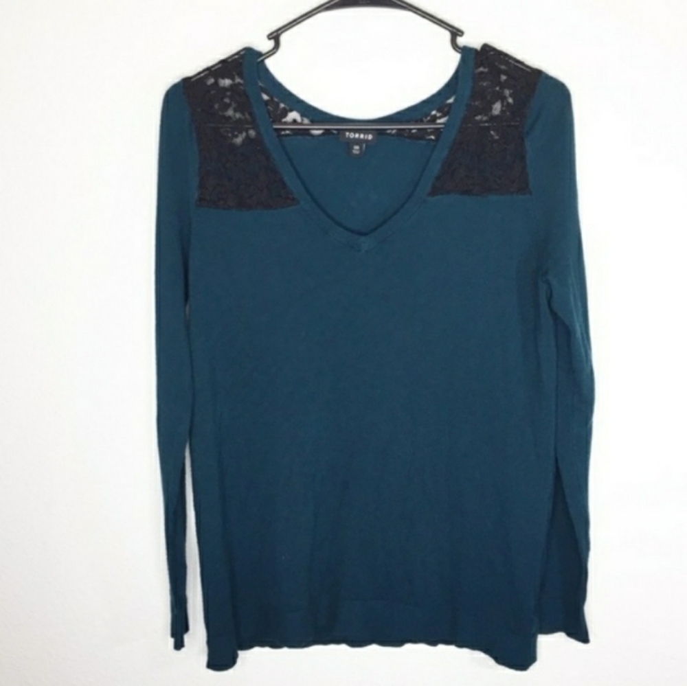 Sexy Lace Inset Sweater
